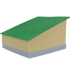 1/64 The Double Bay 40ft x 40ft Cattle Shed, Tan & Green, 3D Printed