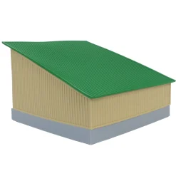 1/64 The Double Bay 40ft x 40ft Cattle Shed, Tan & Green, 3D Printed