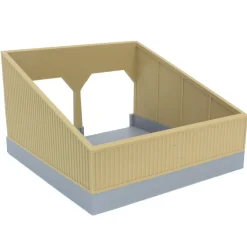 1/64 The Double Bay 40ft x 40ft Cattle Shed, Tan & Navy, 3D Printed