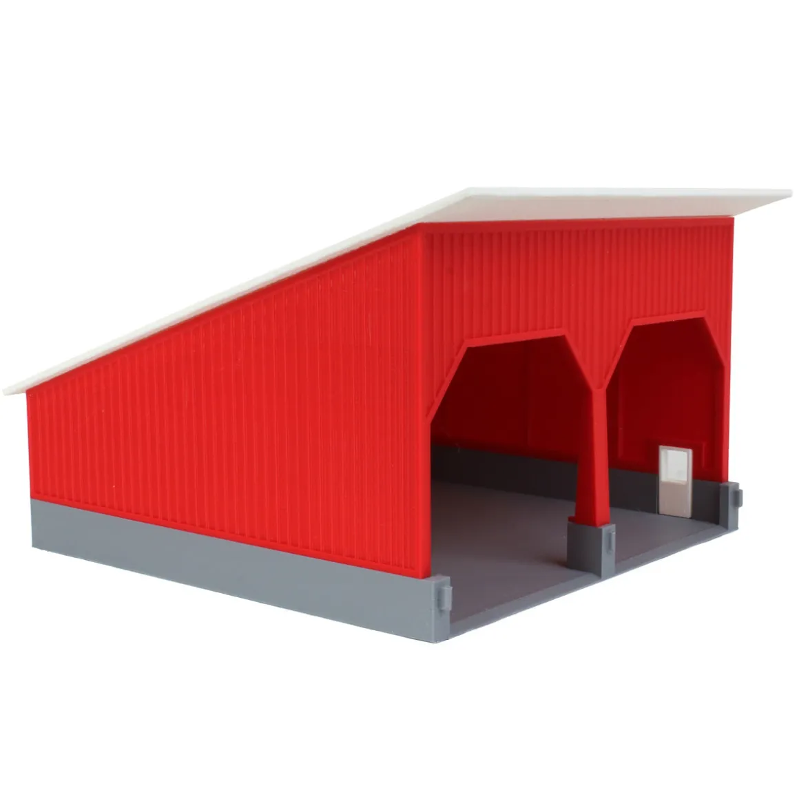 1/64 The Double Bay 40ft x 40ft Cattle Shed, Red/White, 3D Printed