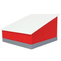 1/64 The Double Bay 40ft x 40ft Cattle Shed, Red/White, 3D Printed