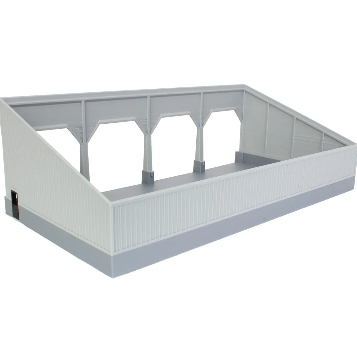 1/64 The Quad Bay 40ft x 80ft Cattle Shed, Gray/Black, 3D Printed