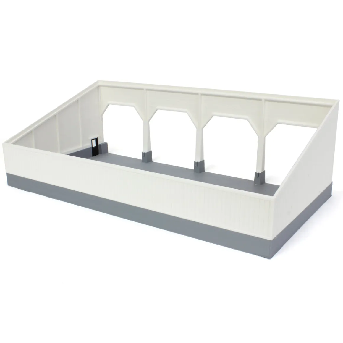 1/64 The Quad Bay 40ft x 80ft Cattle Shed, Black/White, 3D Printed