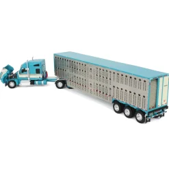 1/64 Turquoise & Cream Kenworth W990 with Wilson Silverstar Livestock Trailer, DCP by First Gear