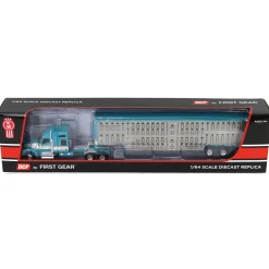1/64 Turquoise & Cream Kenworth W990 with Wilson Silverstar Livestock Trailer, DCP by First Gear