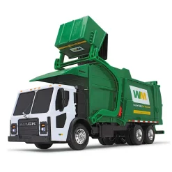 1/25 Waste Management Mack LR Refuse Truck w/ Lights & Sounds, McNeilus Meridian Front Loader & Bin