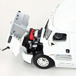 1/64 White 2018 Freightliner Cascadia Sleeper & Utility Trailer w/ Skirts, DCP by First Gear