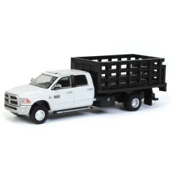 1/64 White 2018 Ram 3500 Dually with Black Stake Bed, Outback Toys Exclusive