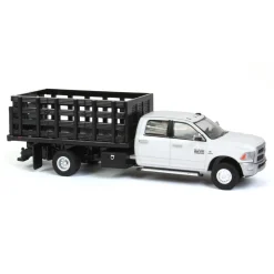 1/64 White 2018 Ram 3500 Dually with Black Stake Bed, Outback Toys Exclusive
