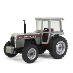 1/64 White 2-110 Wide Front with Cab, Power Assist & Red Stripe