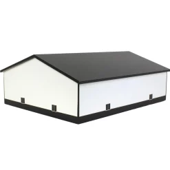 1/64 White & Black 2 Door 60ft x 80ft Wooden Tractor or Truck Shop