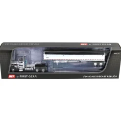 1/64 White & Black Peterbilt 379 Day Cab with White Wilson Pacesetter Grain Trailer, DCP by First Gear