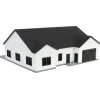 1/64 White & Black “The Ranch” Farm House w/ Opening Garage & Back Deck, 3D Printed