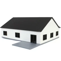 1/64 White & Black “The Ranch” Farm House w/ Opening Garage & Back Deck, 3D Printed