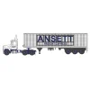 1/64 White & Blue Ford LN9000 with 40' Tri-Axle Van Trailer, Ansett, DCP by First Gear