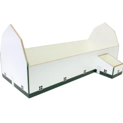 1/64 White & Forest Green 60ft x 120ft Wooden Dairy Barn with Milk House
