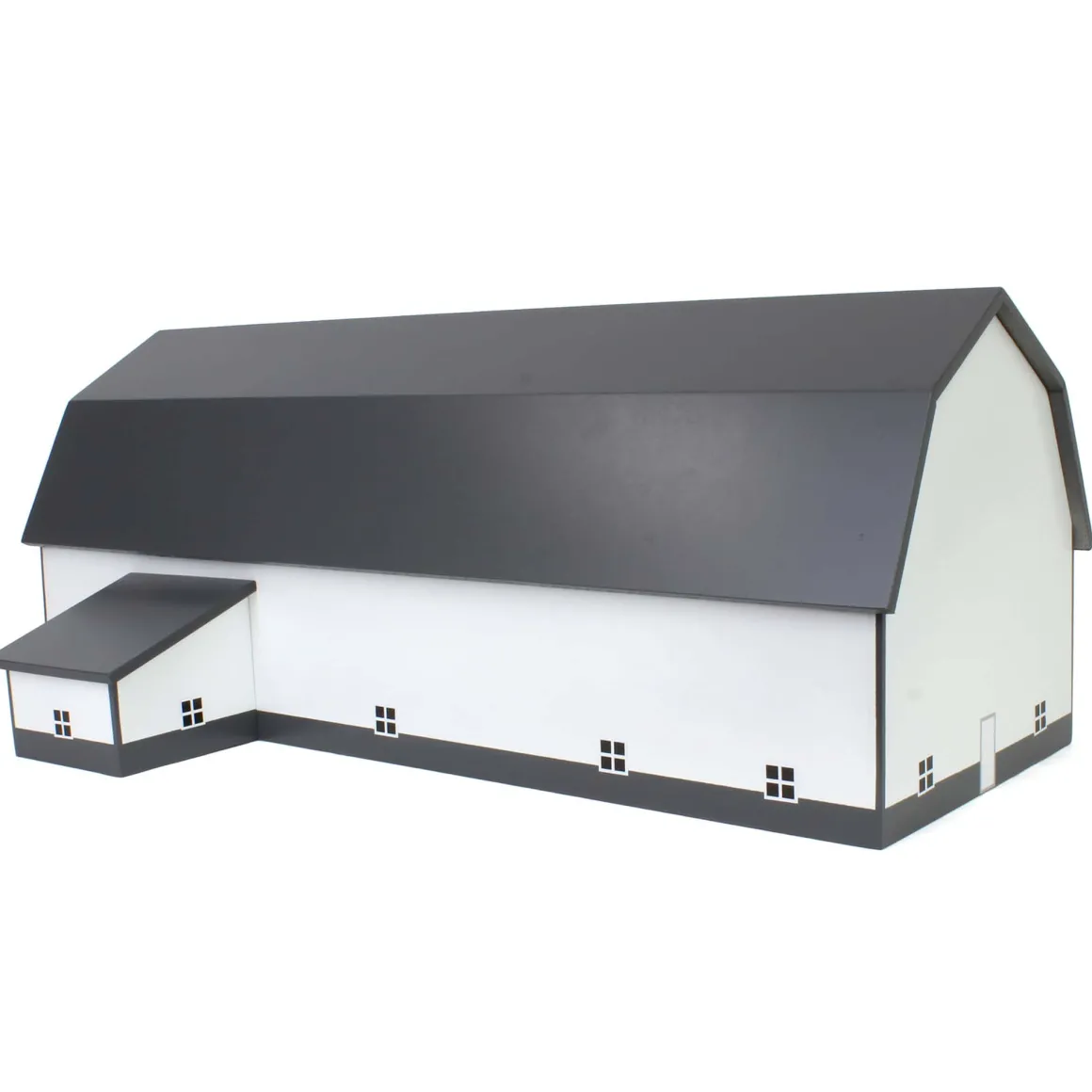 1/64 White & Gray 60ft x 120ft Wooden Dairy Barn with Milk House