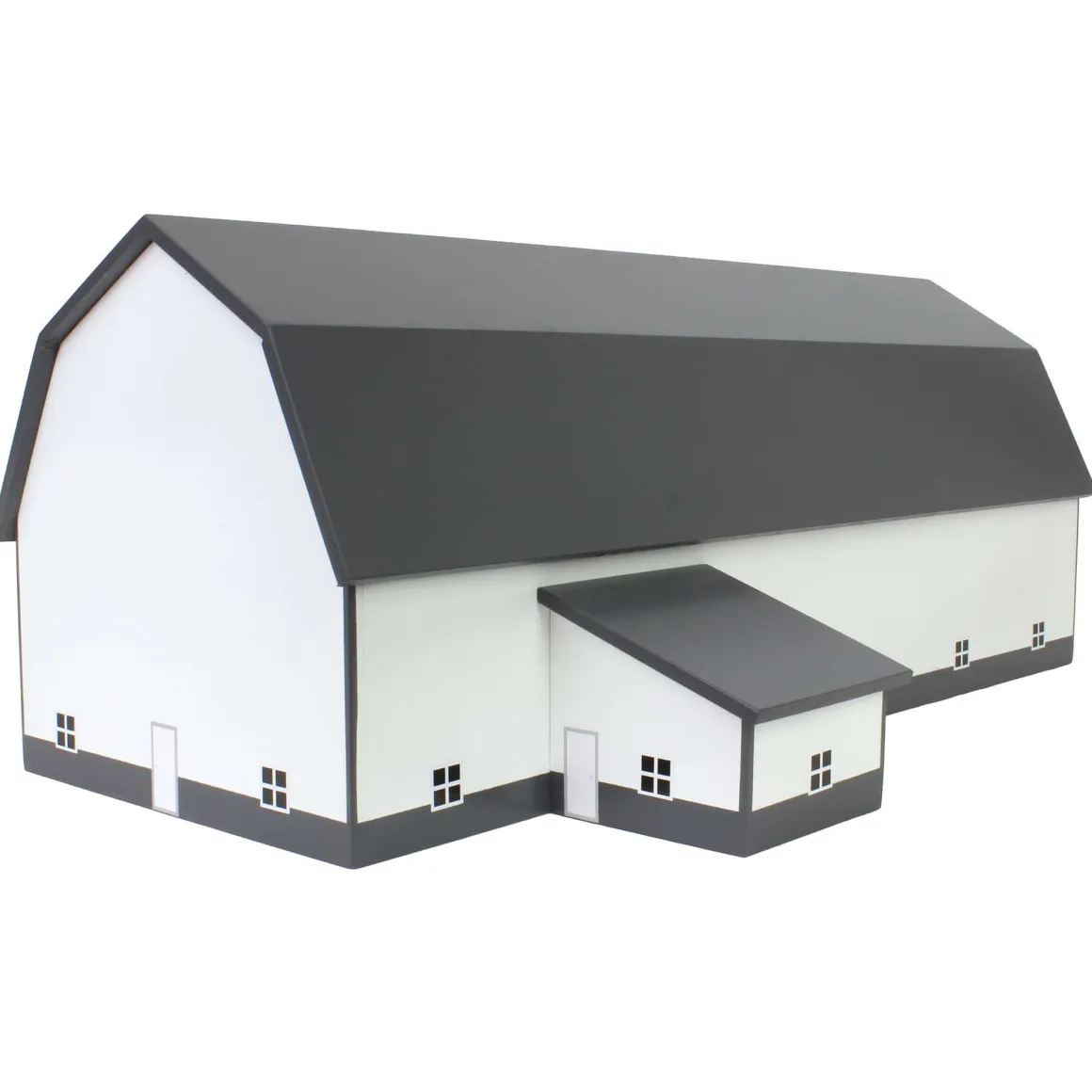 1/64 White & Gray 60ft x 120ft Wooden Dairy Barn with Milk House