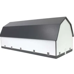 1/64 White & Gray 60ft x 120ft Wooden Dairy Barn with Milk House
