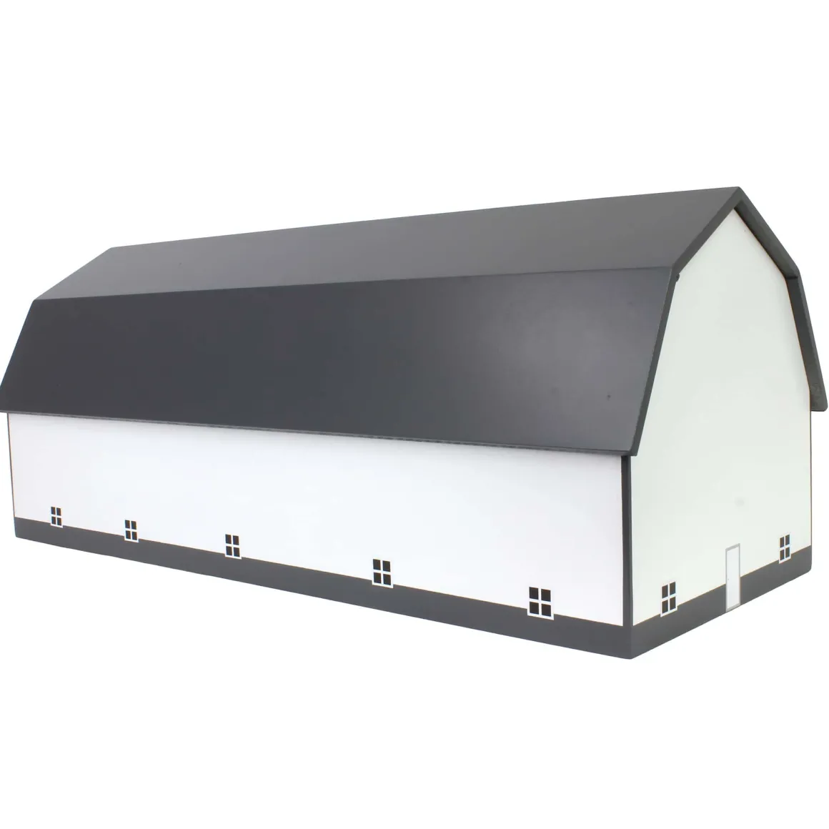 1/64 White & Gray 60ft x 120ft Wooden Dairy Barn with Milk House