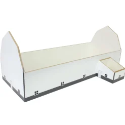 1/64 White & Gray 60ft x 120ft Wooden Dairy Barn with Milk House