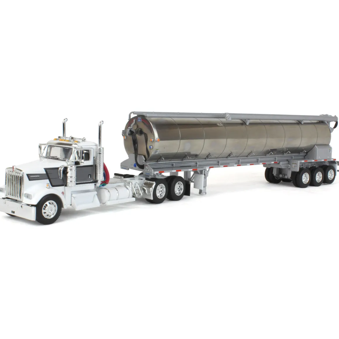 1/64 White & Gray Kenworth W900L Day Cab with Walinga Bulk Feed Tank Trailer, DCP by First Gear