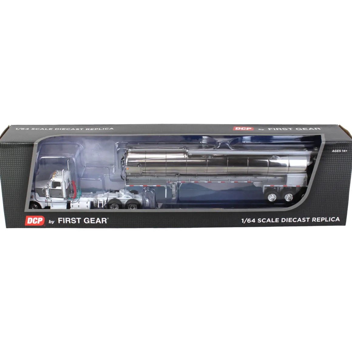 1/64 White & Gray Kenworth W900L Day Cab with Walinga Bulk Feed Tank Trailer, DCP by First Gear