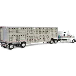 1/64 White & Gray Kenworth W990 with Wilson Silverstar Livestock Trailer, DCP by First Gear