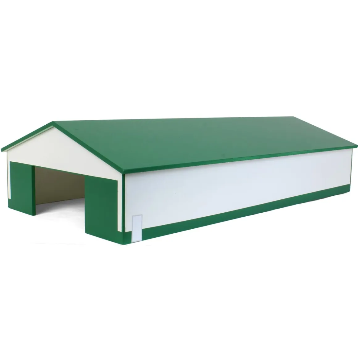 1/64 White & Green 1 Door 60ft x 120ft Wooden Tractor or Truck Shop