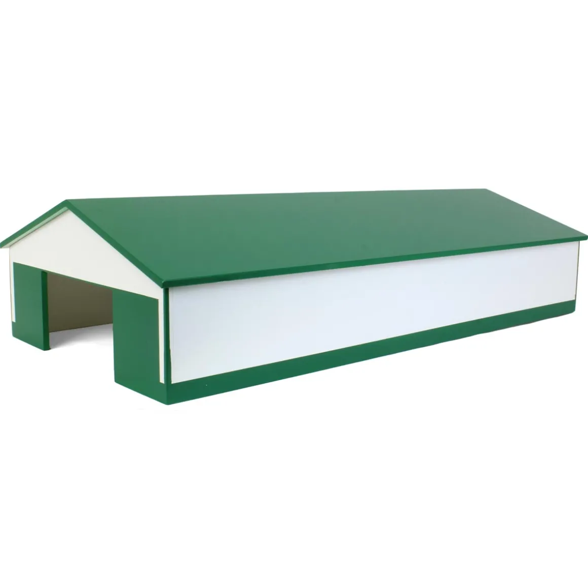 1/64 White & Green 1 Door 60ft x 120ft Wooden Tractor or Truck Shop