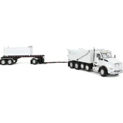 1/64 White Kenworth T880 Rogue Dump w/ Rogue Transfer Dump Trailer, DCP by First Gear