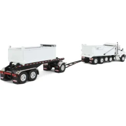 1/64 White Kenworth T880 Rogue Dump w/ Rogue Transfer Dump Trailer, DCP by First Gear