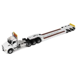 1/50 White Kenworth T880 SBFA with White Trail King TK120 HDG Lowboy Trailer