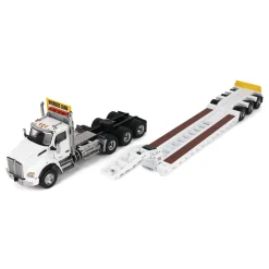 1/50 White Kenworth T880 SBFA with White Trail King TK120 HDG Lowboy Trailer