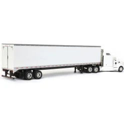 1/64 White Kenworth T660 Sleeper & Trailer with Double Rear Doors