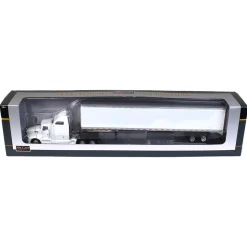 1/64 White Kenworth T660 Sleeper & Trailer with Double Rear Doors
