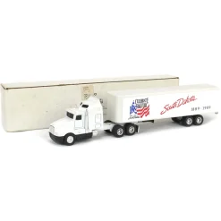 1/64 White Kenworth T600A Semi with South Dakota Box Trailer
