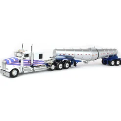 1/64 White Kenworth W900L with Polar Deep Drop Trailer, Owner Operator, DCP by First Gear