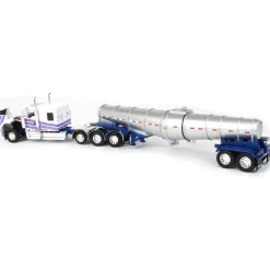 1/64 White Kenworth W900L with Polar Deep Drop Trailer, Owner Operator, DCP by First Gear