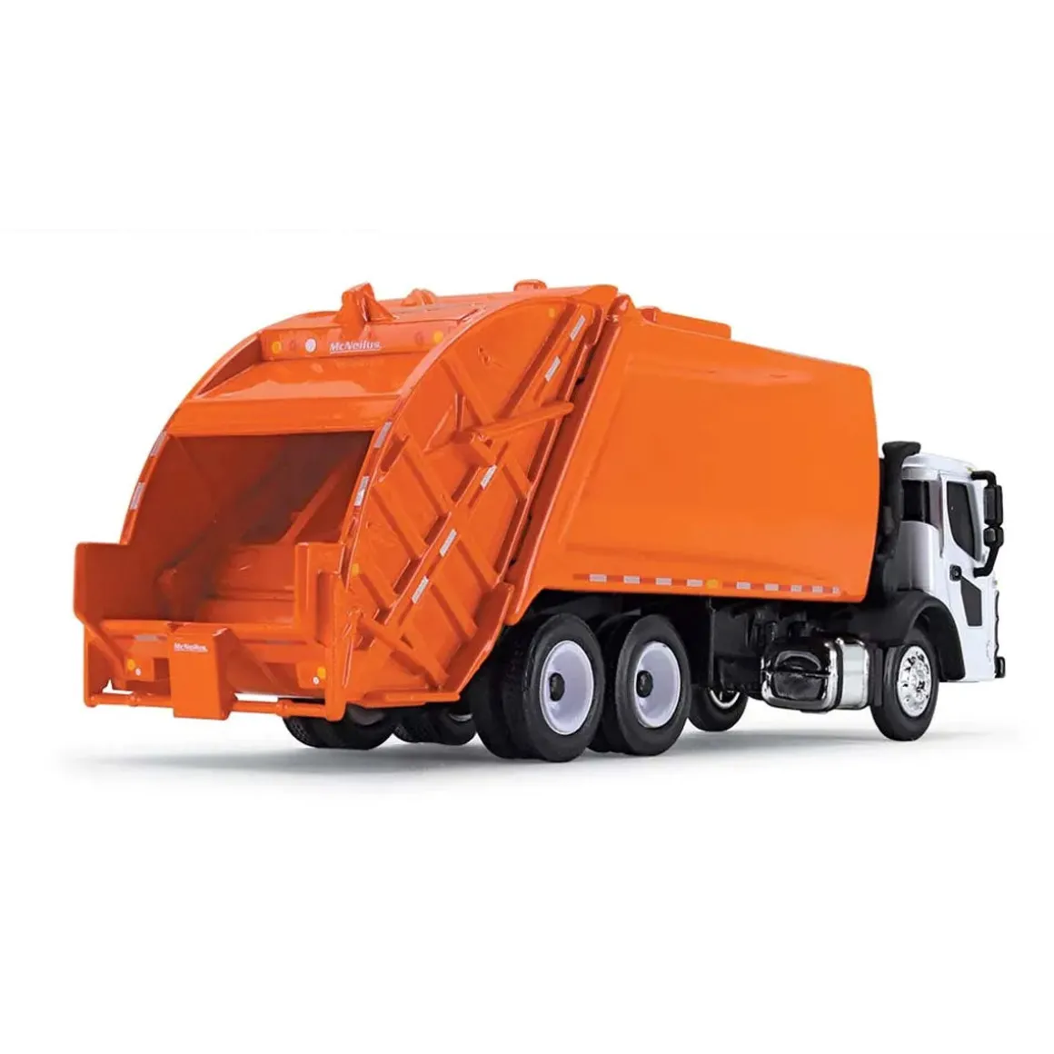1/87 White Mack LR with Orange McNeilus Meridian Rear Loader by First Gear
