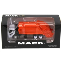 1/87 White Mack LR with Orange McNeilus Meridian Rear Loader by First Gear