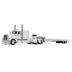 1/64 White Peterbilt 389 with Landoll 440B-50CA Traveling Axle Trailer, DCP by First Gear