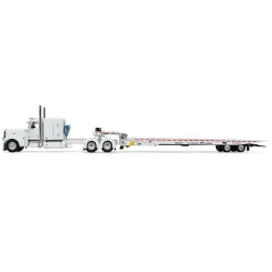 1/64 White Peterbilt 389 with Landoll 440B-50CA Traveling Axle Trailer, DCP by First Gear