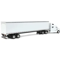 1/64 White Peterbilt 387 with Sleeper and 53' Trailer with Single Rear Door