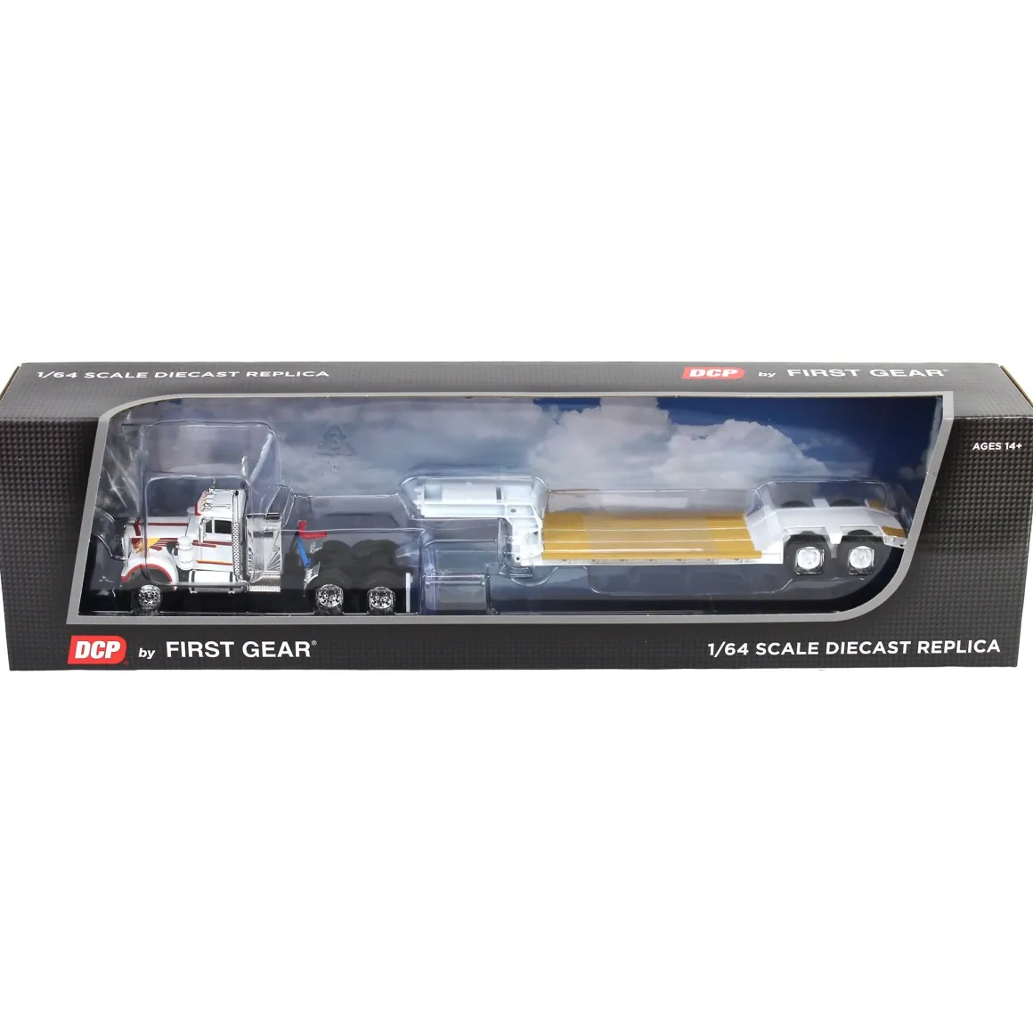 1/64 White Western Star 4900 36in Vintage Sleeper w/ Rogers Vintage Lowboy Trailer, DCP by First Gear
