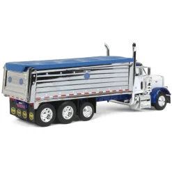 1/64 White/Blue Peterbilt 379 w/ Tri-axle Chrome MAC Dump Body, DCP by First Gear