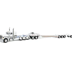 1/64 White/Light Blue Peterbilt 379 with Fontaine Magnitude Lowboy, Jeep & Stinger, DCP by First Gear