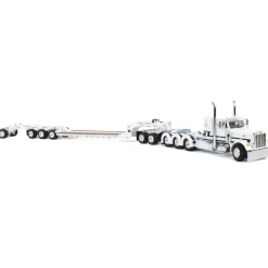 1/64 White/Light Blue Peterbilt 379 with Fontaine Magnitude Lowboy, Jeep & Stinger, DCP by First Gear
