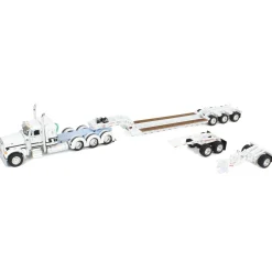 1/64 White/Light Blue Peterbilt 379 with Fontaine Magnitude Lowboy, Jeep & Stinger, DCP by First Gear