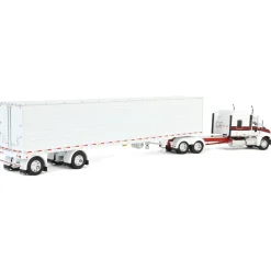 1/64 White/Red Kenworth T660 with Spread Axle Reefer Trailer, DCP by First Gear